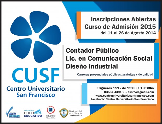 Inicio de Inscripciones Curso de Admisión anticipado 2015