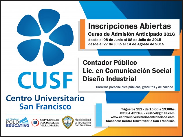 APERTURA DE INSCRIPCIONES - CURSO DE ADMISIÓN ANTICIPADO INGRESO 2016