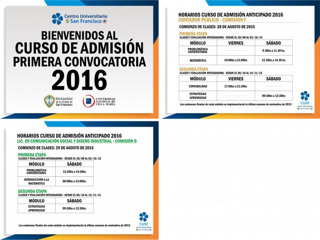 Curso de Admisión Primera Convocatoria 2016